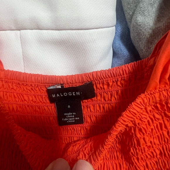 Red Orange Smocked Midi Dress - Picture 4 of 4